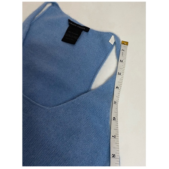 ROBERTO COLLINA 100% Cashmere Tank Top Sky Blue Size Small Made In Italy - Picture 9 of 9